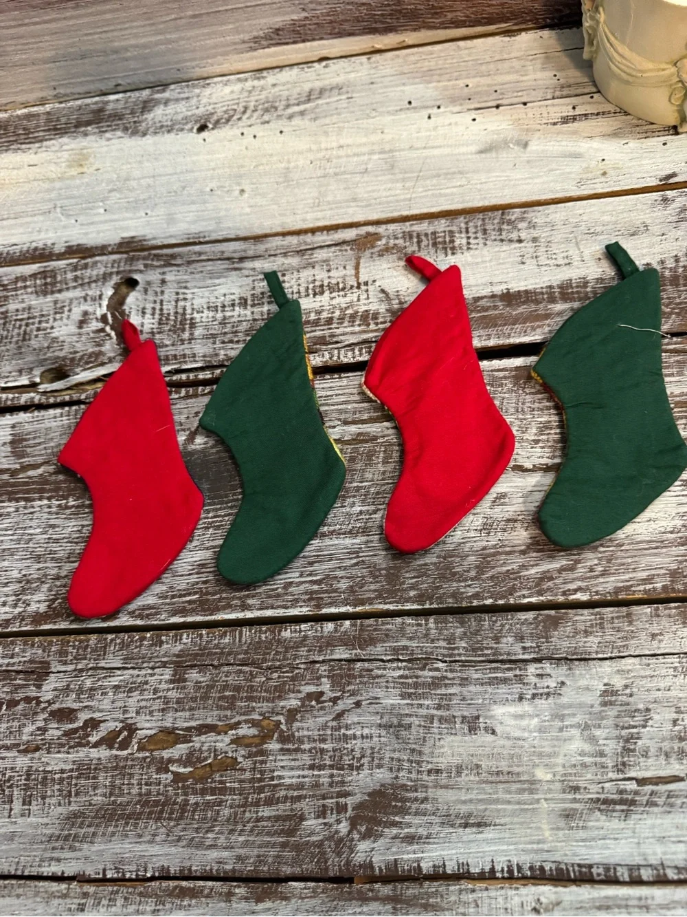 Handheld Tapestry Mini Christmas Stocking Ornaments - Multicolor